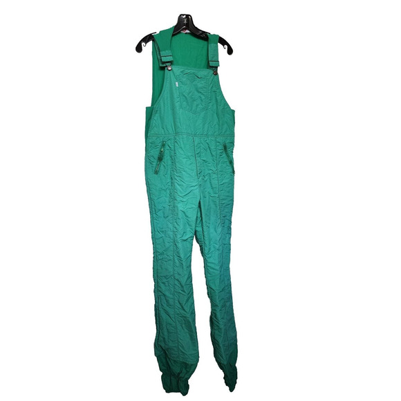 RARE Vtg 80s Levis Ski Snow Bibs Overalls Green Made In USA White Tab Size XL - Picture 1 of 16